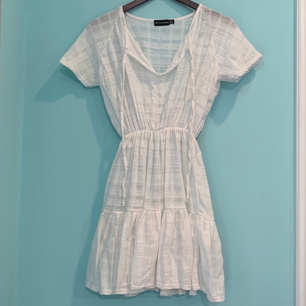 PrettyLittleThing White Cover Up Dress
